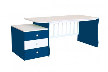 Тумбочка+стол. Цвет: Белый/Синий