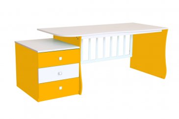 Тумбочка+стол. Цвет: Белый/Солнечный