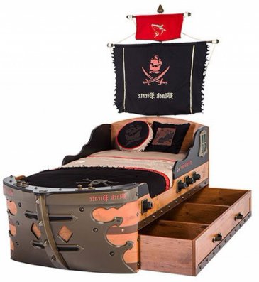Cilek Black Pirate (195x90) (кровать-корабль) - Подростковая кровать