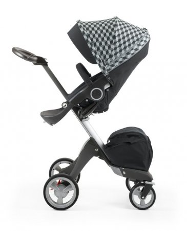 Stokke Stroller Style Kit Seat Print Grey Cube/Black