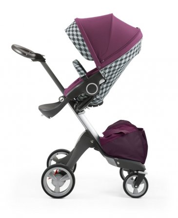 Stokke Stroller Style Kit Seat Print Grey Cube/Purple