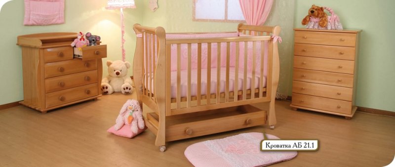 Кроватка Лель Лаванда АБ 21.1 в интерьере детской